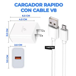 CARGADOR PARA CELULAR 5V 1A CON CABLE MICRO USB